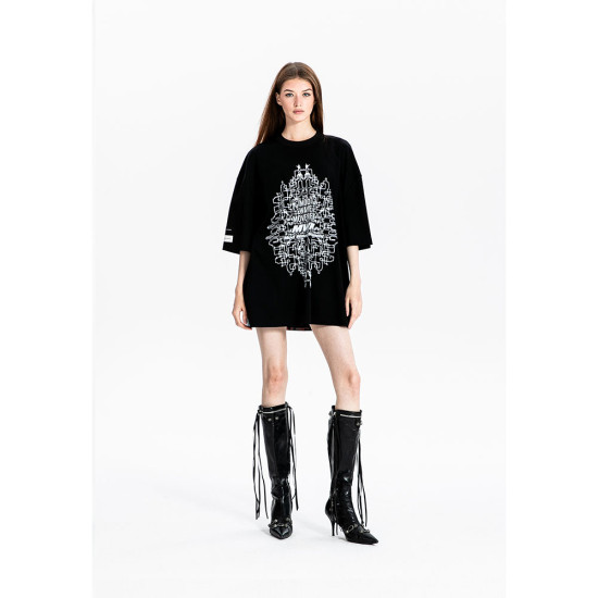 MWM Unisex κοντομάνικη μπλούζα Faces Print Ultra-Oversized Tee